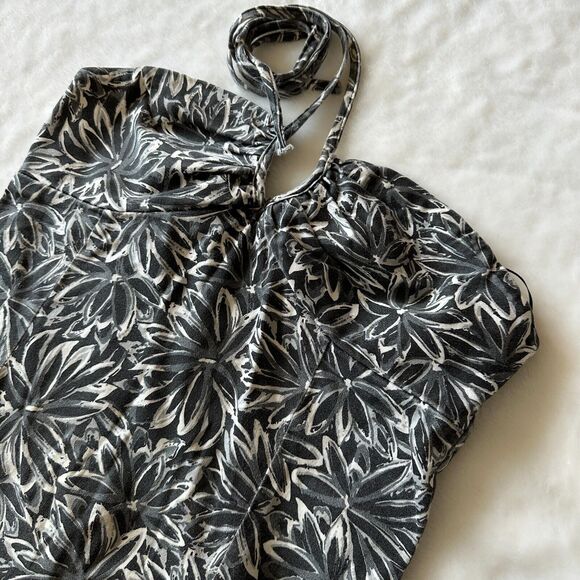 Vintage Y2K Floral Stretch Slim Fitting Mini Party Dress Size 5/6 Teeze Me Gray - Picture 6 of 15